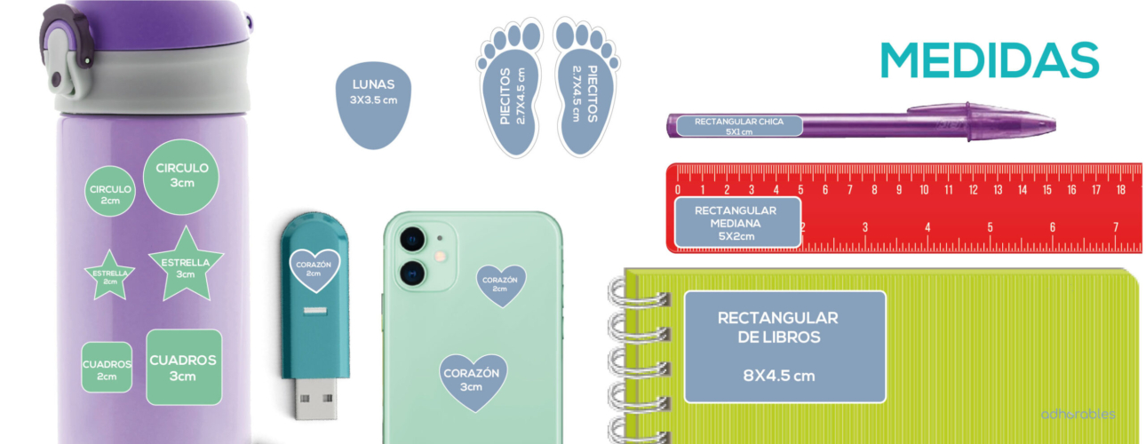 Stickers adhorables medidas